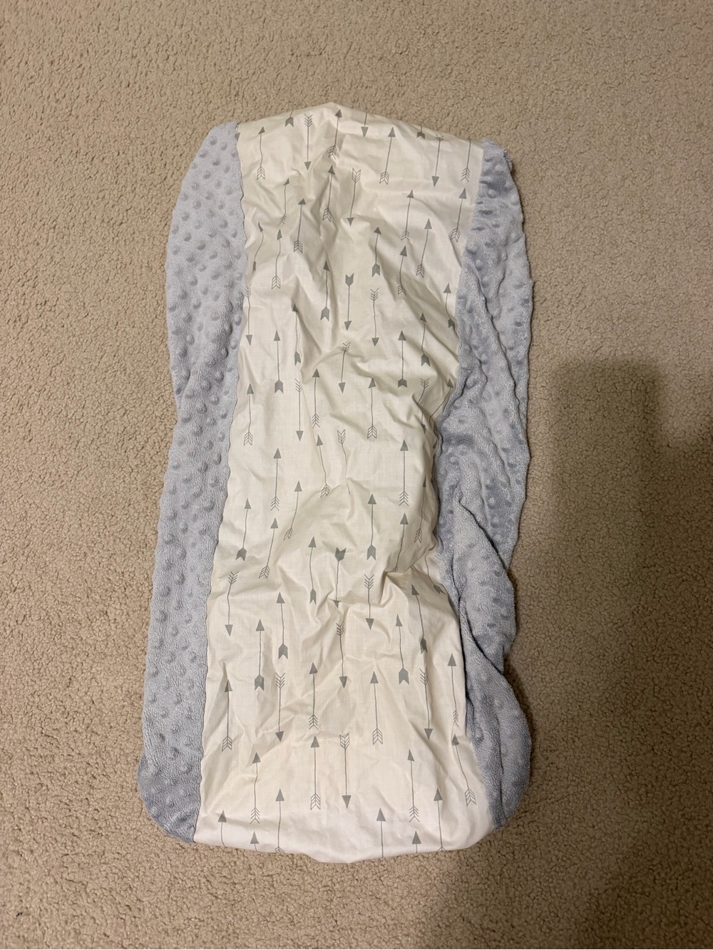 Cloud Island Baby Fitted changing pad cover liner wipeable gray arrows unisex